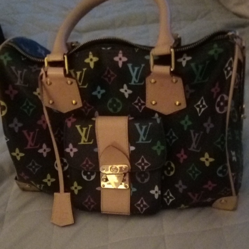 Louis Vuitton Black Satchel with Iconic Monogram